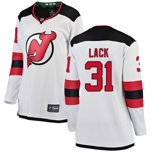 Women's Eddie Lack New Jersey Devils Breakaway Away Jersey - White