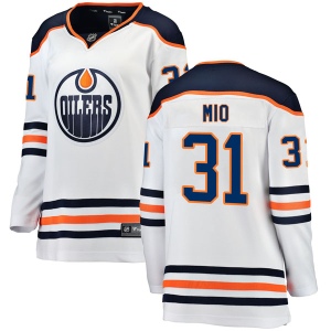 Women's Eddie Mio Edmonton Oilers Authentic Away Breakaway Jersey - White