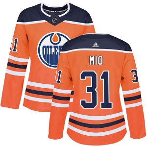 Women's Eddie Mio Edmonton Oilers Authentic r Home Jersey - Orange