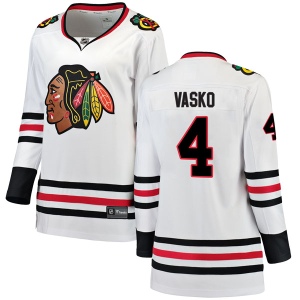 Women's Elmer Vasko Chicago Blackhawks Breakaway Away Jersey - White