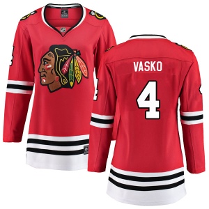 Women's Elmer Vasko Chicago Blackhawks Breakaway Home Jersey - Red