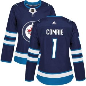 Women's Eric Comrie Winnipeg Jets Authentic Home Jersey - Navy