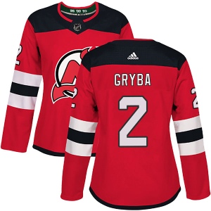 Women's Eric Gryba New Jersey Devils Authentic Home Jersey - Red