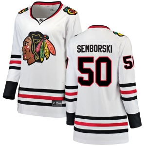 Women's Eric Semborski Chicago Blackhawks Breakaway Away Jersey - White