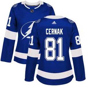 Women's Erik Cernak Tampa Bay Lightning Authentic Home Jersey - Blue