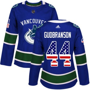 Women's Erik Gudbranson Vancouver Canucks Authentic USA Flag Fashion Jersey - Blue