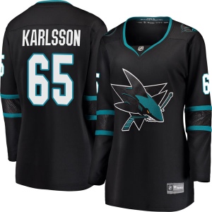 Women's Erik Karlsson San Jose Sharks Breakaway Alternate Jersey - Black