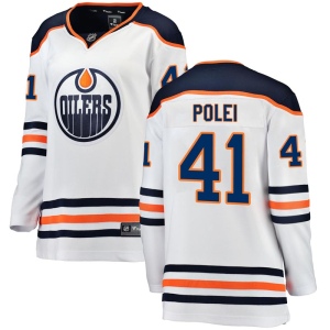 Women's Evan Polei Edmonton Oilers Authentic Away Breakaway Jersey - White