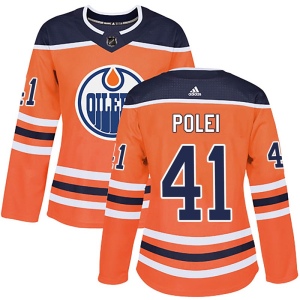 Women's Evan Polei Edmonton Oilers Authentic r Home Jersey - Orange