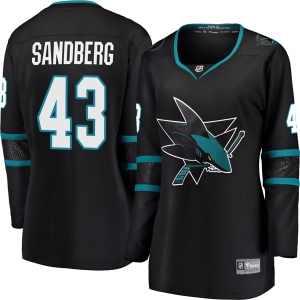 Women's Filip Sandberg San Jose Sharks Breakaway Alternate Jersey - Black