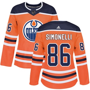 Women's Frankie Simonelli Edmonton Oilers Authentic r Home Jersey - Orange