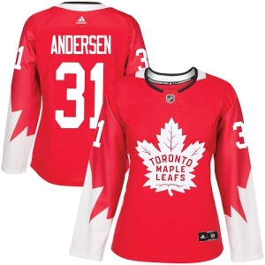 Women's Frederik Andersen Toronto Maple Leafs Authentic Alternate Jersey - Red