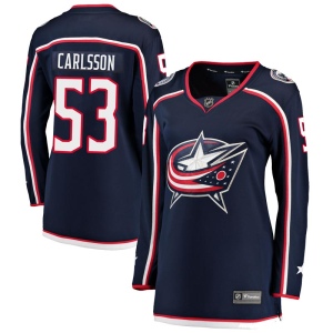 Women's Gabriel Carlsson Columbus Blue Jackets Breakaway Home Jersey - Navy