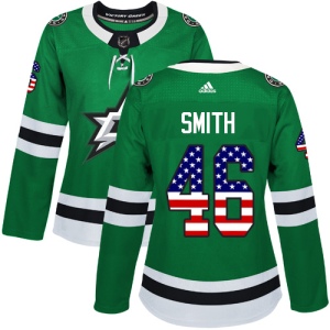 Women's Gemel Smith Dallas Stars Authentic USA Flag Fashion Jersey - Green