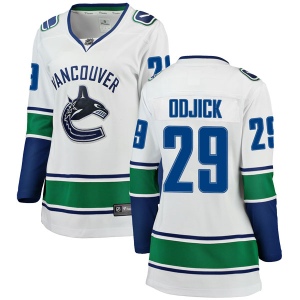 Women's Gino Odjick Vancouver Canucks Breakaway Away Jersey - White