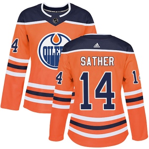 Women's Glen Sather Edmonton Oilers Authentic r Home Jersey - Orange