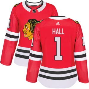 Women's Glenn Hall Chicago Blackhawks Authentic Home Jersey - Red