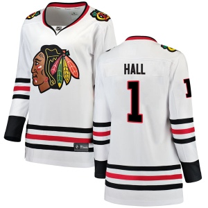 Women's Glenn Hall Chicago Blackhawks Breakaway Away Jersey - White