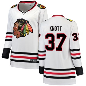 Women's Graham Knott Chicago Blackhawks Breakaway Away Jersey - White