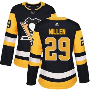 Women's Greg Millen Pittsburgh Penguins Authentic Home Jersey - Black