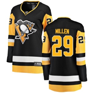 Women's Greg Millen Pittsburgh Penguins Breakaway Home Jersey - Black