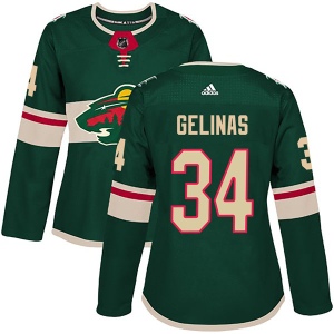 Women's Guillaume Gelinas Minnesota Wild Authentic Home Jersey - Green