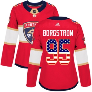 Women's Henrik Borgstrom Florida Panthers Authentic USA Flag Fashion Jersey - Red