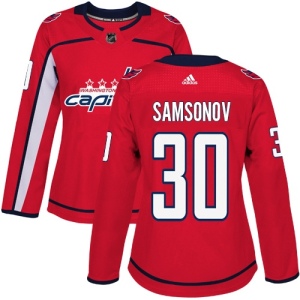 Women's Ilya Samsonov Washington Capitals Authentic Home Jersey - Red