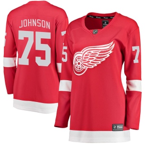 Women's Isaac Johnson Detroit Red Wings Breakaway Home Jersey - Red