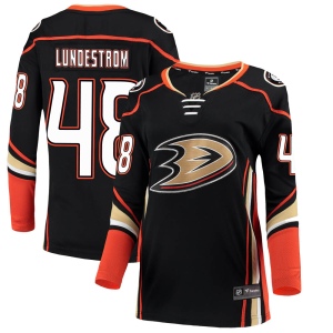 Women's Isac Lundestrom Anaheim Ducks Breakaway Home Jersey - Black