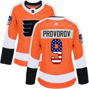 Women's Ivan Provorov Philadelphia Flyers Authentic USA Flag Fashion Jersey - Orange