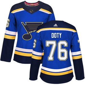 Women's Jacob Doty St. Louis Blues Authentic Home Jersey - Blue