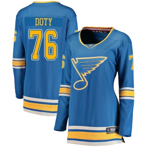 Women's Jacob Doty St. Louis Blues Breakaway Alternate Jersey - Blue