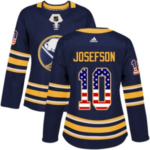 Women's Jacob Josefson Buffalo Sabres Authentic USA Flag Fashion Jersey - Navy Blue