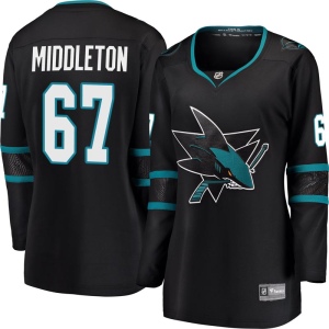 Women's Jacob Middleton San Jose Sharks Breakaway Alternate Jersey - Black