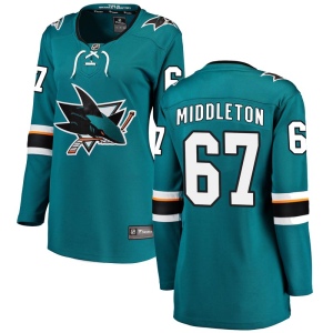 Women's Jacob Middleton San Jose Sharks Breakaway Home Jersey - Teal