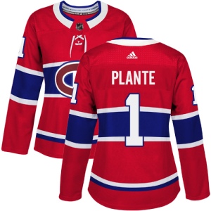 Women's Jacques Plante Montreal Canadiens Authentic Home Jersey - Red