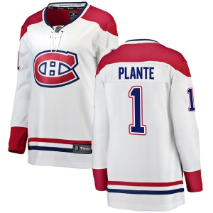 Women's Jacques Plante Montreal Canadiens Breakaway Away Jersey - White