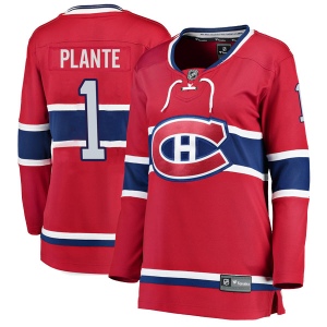 Women's Jacques Plante Montreal Canadiens Breakaway Home Jersey - Red