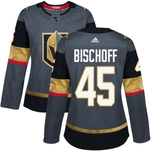 Women's Jake Bischoff Vegas Golden Knights Authentic Gray Home Jersey - Gold