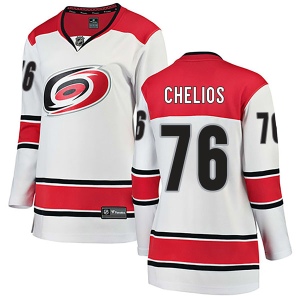 Women's Jake Chelios Carolina Hurricanes Breakaway Away Jersey - White