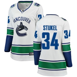 Women's Jakob Stukel Vancouver Canucks Breakaway Away Jersey - White