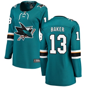 Women's Jamie Baker San Jose Sharks Breakaway Home Jersey - Teal