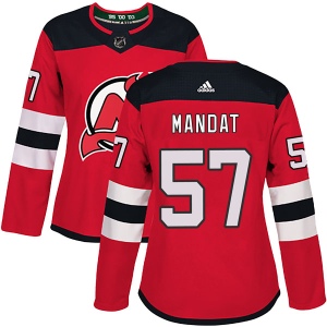 Women's Jan Mandat New Jersey Devils Authentic Home Jersey - Red