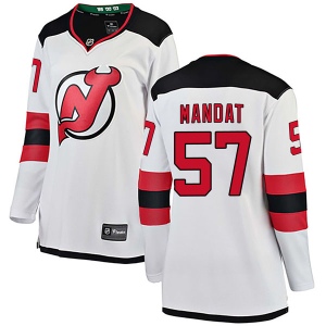 Women's Jan Mandat New Jersey Devils Breakaway Away Jersey - White