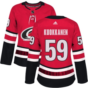 Women's Janne Kuokkanen Carolina Hurricanes Authentic Home Jersey - Red