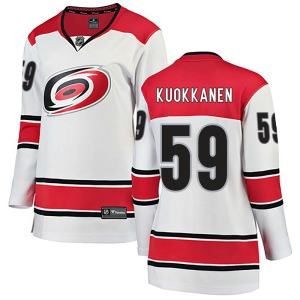 Women's Janne Kuokkanen Carolina Hurricanes Breakaway Away Jersey - White