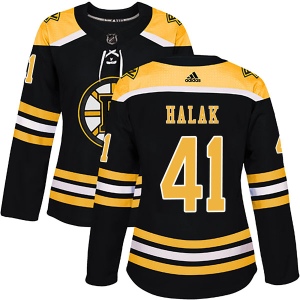 Women's Jaroslav Halak Boston Bruins Authentic Home Jersey - Black