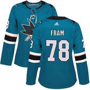 Women's Jason Fram San Jose Sharks Authentic Home Jersey - Teal