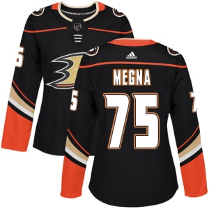 Women's Jaycob Megna Anaheim Ducks Authentic Home Jersey - Black